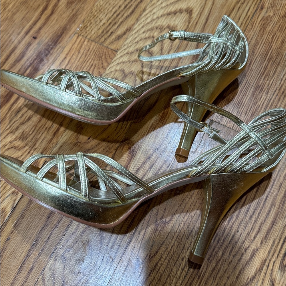 Chinese Laundry Metallic Gold Strappy Sandals